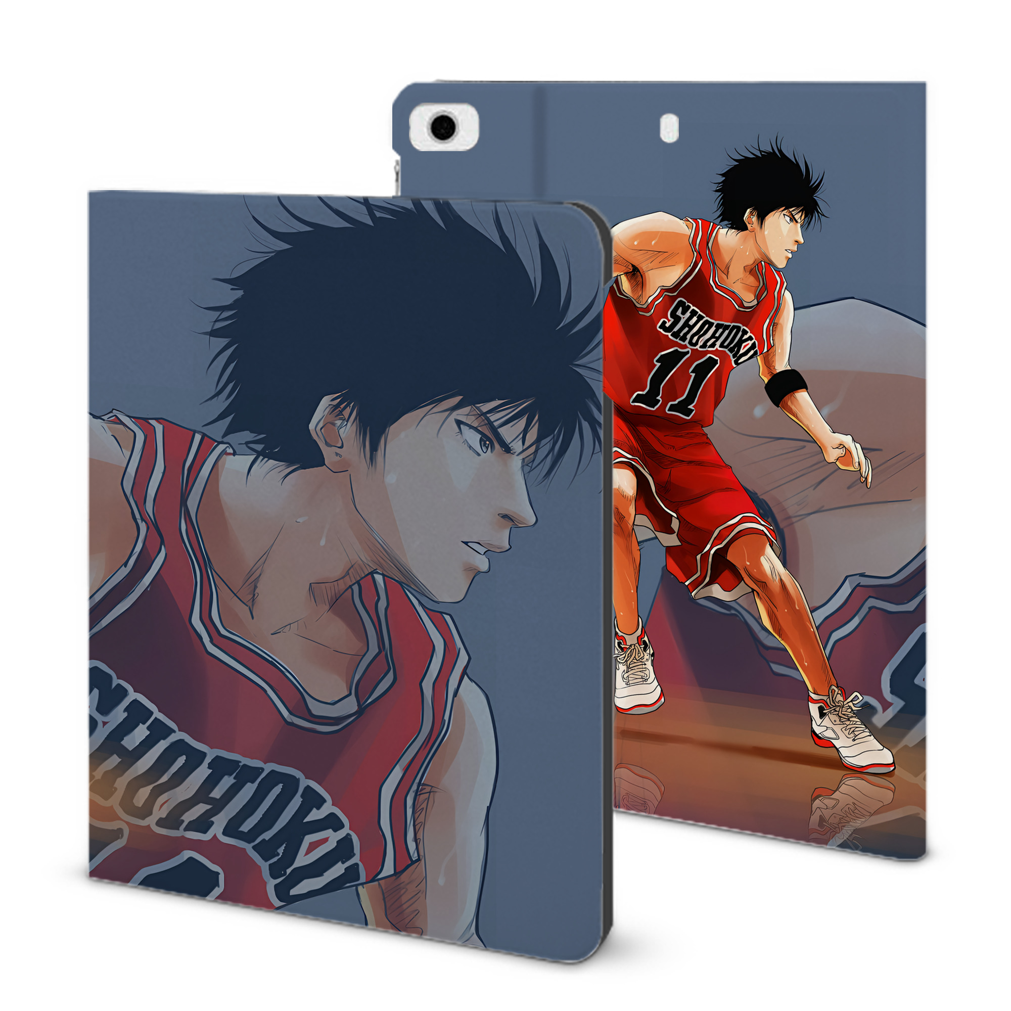 （画像用） SLAM DUNK／スラムダンク IPad ケース ブック型 PUレザー TPU 耐衝撃 軽量 薄型 ペン収納なし 全面保護 IPad 各モデル対応